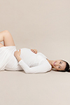 Schwangerschaftsfotos Kleid Weiss